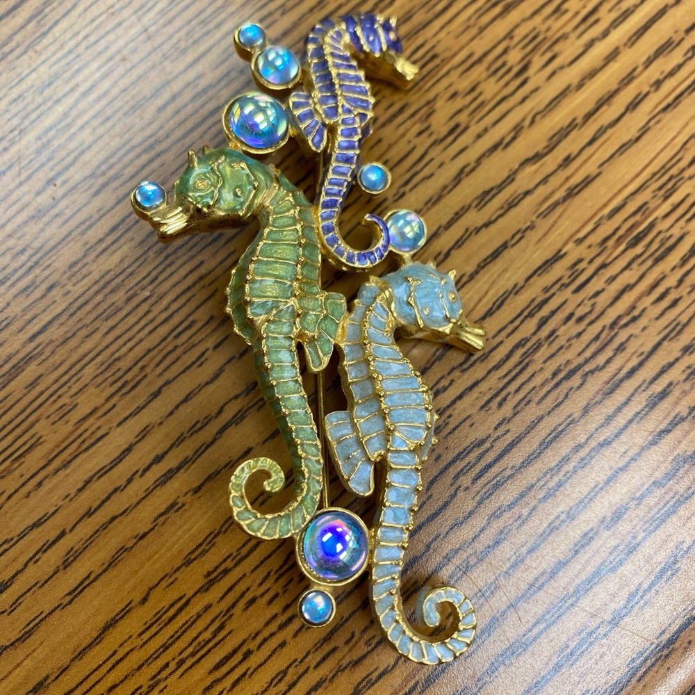 Colorful Seahorse Brooch